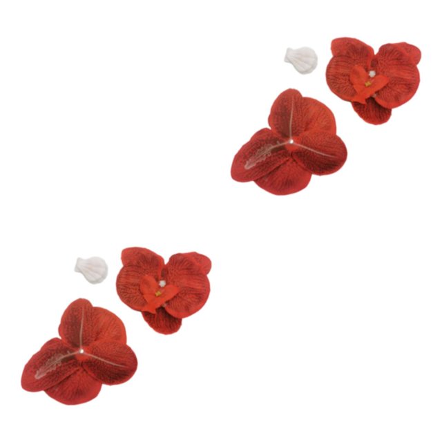 Decodeary 50piece Realistic Appearance Artificial Orchid Heads With And Long-lasting red 2Set