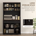 thumbnail image 4 of HOMCOM 71" Pantry Cabinet with Microwave Space, Tall Kitchen Hutch, Black, 4 of 10