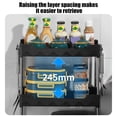 thumbnail image 4 of Bfogop Rolling Storage Cart, 3 Tier Bathroom Storage Organizer Utility Cart Mobile Shelving Unit, Multi-Purpose for Kitchen Office Bathroom Laundry Narrow Places, 4 of 6