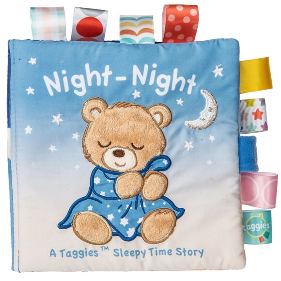 Mary Meyer - Cahier souple Starry Night Teddy de Baby Taggies - Jouet apaisant, sensoriel, papier froissé et couineur