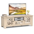 thumbnail image 1 of Gymax 55'' Retro TV Stand Media Entertainment Center w/ Mirror Doors & Drawer Natural, 1 of 10
