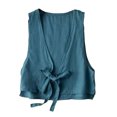 thumbnail image 1 of Timegard Débardeurs pour Femmes Sans Manches Légers Mode d'Automne Décontractée Veste Courte à Nouer devant Gilet, 1 of 5