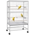 thumbnail image 1 of PawHut Grande Cage à Oiseaux de 52 Pouces, avec Support Roulant, pour Pinson, Perruche, Gris, 1 of 10