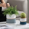 thumbnail image 4 of kurtrusly Ceramic Flower Pots For Small Spaces And Easy To Maintain Herbs Ceramic Flowerpot Ceramic Pot Planter Eco-friendly gray 11*11 1Set, 4 of 6
