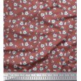 thumbnail image 1 of Soimoi Moss Georgette Tissu Feuilles & Magnolia Imprimé Floral 1 Yard 42 Inch Wide, 1 of 5