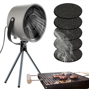 Hotte portative, Éventail d'échappement de cuisine portable, Hotte de bureau, avec supports et 5 Filtres pour la maison, cuisine, Grill, Pot chaud, Camping, BBQ