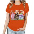 thumbnail image 1 of EGNMCR Shirts Chemises de Pâques pour Femmes Chemises Imprimé de Pâques Femmes Impression Manches Courtes Haut Manches Courtes Col Rond Haut Chemise Femmes T-, 1 of 3