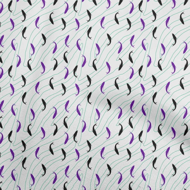 oneOone Velvet Purple Fabric Ocean Fish Sewing Craft Projects Fabric Prints By Yard 58 Inch Wide