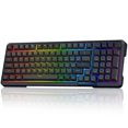thumbnail image 1 of Redragon Wireless Mechanical Keyboard, 3 Mode Gasket Mounted RGB Gaming Keyboard with Volume Knob, Pre-Lubed Linear Switches, MDA-Profile, 98 Keys Hot Swappable Creamy K, 1 of 1