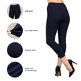 thumbnail image 4 of Hitime High Waisted Capri Leggings for Women Tummy Control Workout Pants for Women, Capri Length Navy S-M, 4 of 7