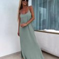 thumbnail image 2 of Xfvqtps Womens Solid Color Sleeveless Slip Dress Casual Loose Beach Slip Maxi Sundress for Spring Summer, 2 of 6