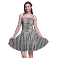 thumbnail image 1 of Bimba Robe Soleil Mini à Taille Smockée Géométrique pour Femmes Imprimée Tenue de Fête d'Été pour les Vacances - Très Petit, 1 of 5