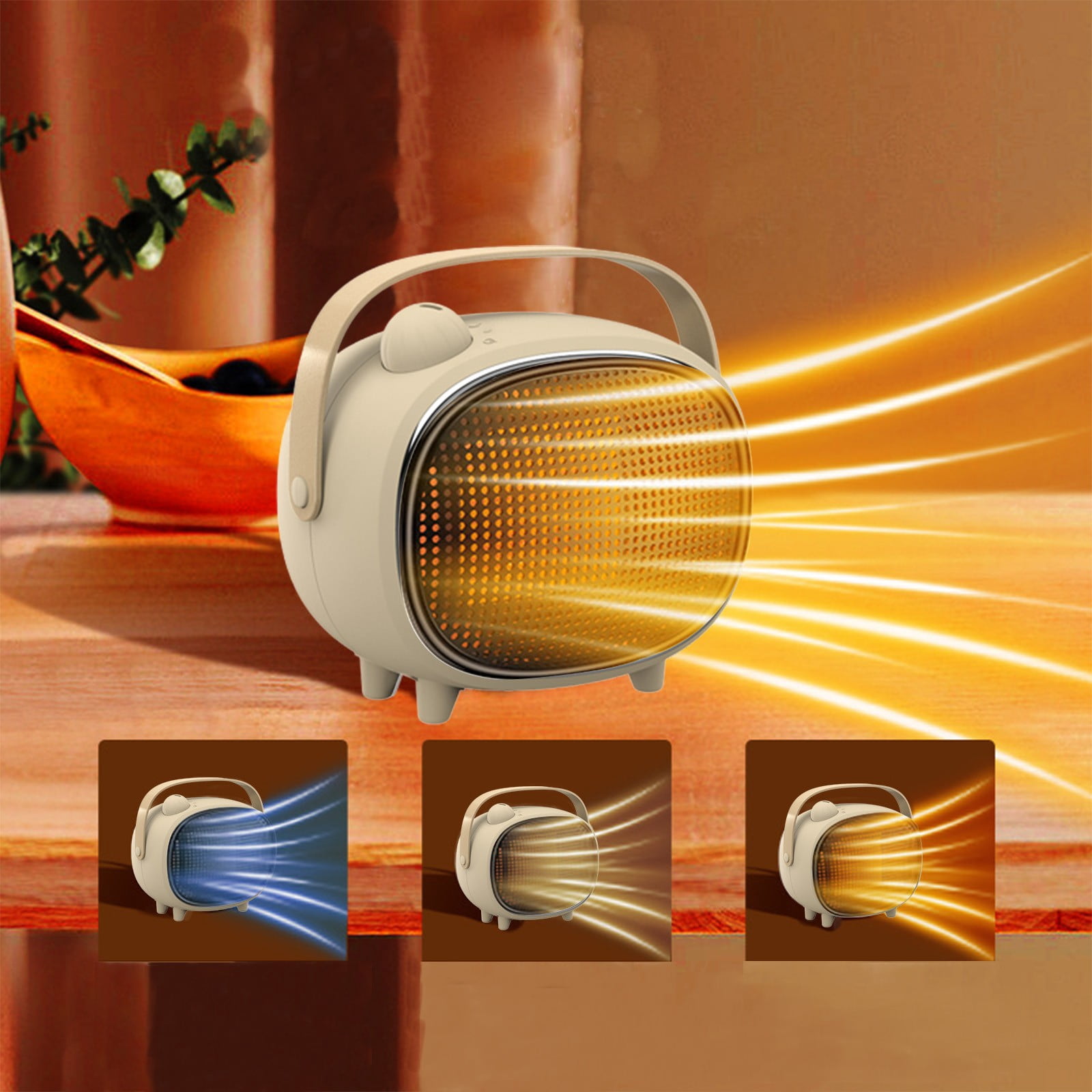Suncoda Portable Air Heater, Indoor Space Heater, Portable Heater with Thermostat, Three-Speed Adjustment, Ceramic Fast and Safe Heating, Suitable for Office Bedroom Home