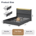 thumbnail image 3 of GUNAITO Full Size Bed Frame with 4 Storage Drawers, Upholstered LED Bed with USB Ports, Modern Bed with Headboard Noise Free Platform Bed with Metal Frame, Dark Gray, 3 of 9