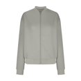 thumbnail image 4 of iHPH7 Light Jackets for Women Stand Collar Jacket Women Textured Jacket Women Fall Womens Clothes Baseball Jacket Fall Outfits for Women Womens Fall Jackets Gray M, 4 of 6