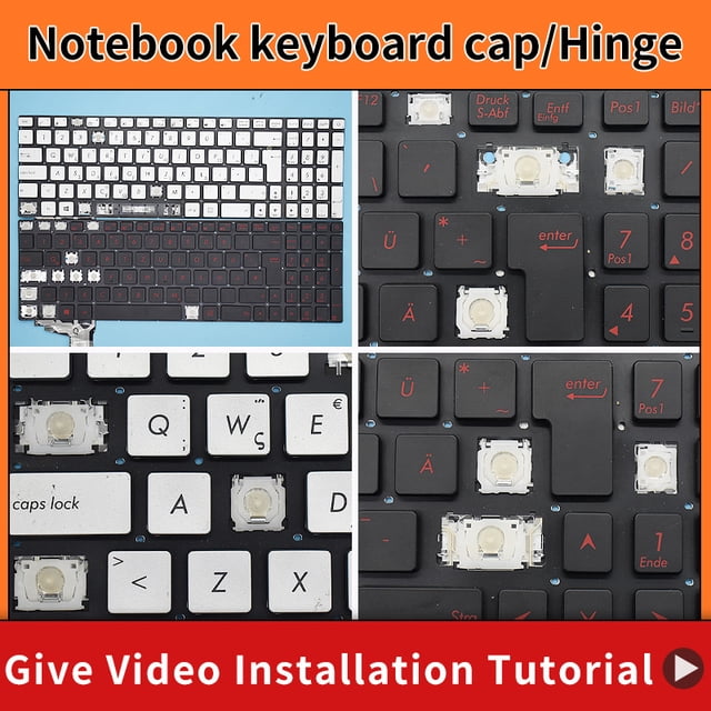 Charnière de Remplacement pour Capuchon de Touche pour Asus ROG GL552 GL552VL GL552VW GL752 GL771 G551 GL551 Clavier Rétroéclairé 4 Capuchons de Touches et Charnière