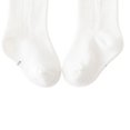 thumbnail image 4 of Little Girls Stockings  Plain Color/Patchwork Side Bow-Knot Midi Tube Socks  Breathable Elastic Knee-Length Socks, 4 of 5