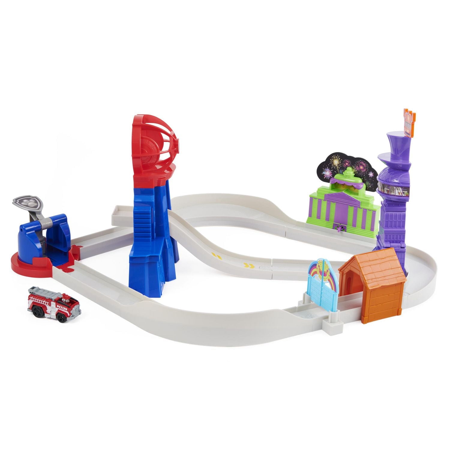PAW Patrol, Total City Rescue Set True Metal du film avec véhicule exclusif de Marcus, échelle 1:55, jouets pour enfants à partir de 3 ans