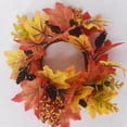 thumbnail image 2 of Fall Candle Ring for Autumn Home – Maple Leaves Wreath Candle Holder for Thanksgiving Day Centerpiece and Table, 2 of 9