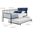 thumbnail image 3 of Gymax Lit-Banquette Gigogne Double avec 4 Roulettes Matelas Lit Plateforme Sofa, 3 of 10