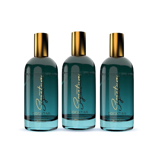 Signature Cocktail Eau De Parfum For Men & Women Pack Of 3 X 30ml - 1.01 Fl.oz. Each | Long Lasting Unisex Fragrance - With Blood Orange, Plum & Red Berries Notes | Nice For Occasional Or Casual Wear