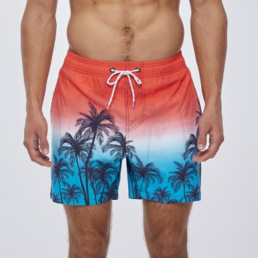EGNMCR Mens Swim Shorts , Men Print Breathable Lace Waterproof Quarter Pants Beach Shorts Sports Casual Pants, Fathers Day Gifts