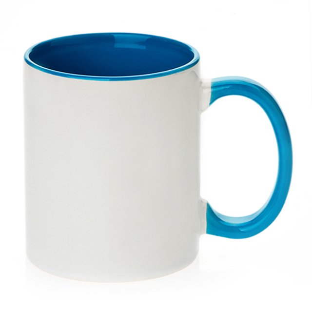 INTBUYING 36pcs 11oz Blank Sublimation Ceramic Mug with Various Colors Inner/Handle Coffee Tea Mugs
