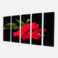 thumbnail image 2 of Bright Red Hibiscus on Black - Large Floral Canvas Art Print, 2 of 3