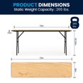 thumbnail image 3 of 18'' x 72'' Rectangular Wood Folding Training / Seminar Table with Smooth Clear Coated Finished Top, 3 of 9