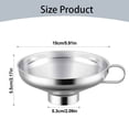 thumbnail image 3 of Oleegame 2PC Stainless Canning Funnel Lightweight Wide Mouth Jar Funnel With Handle Suitable For Wide Mouth And Conventional Jar Food Grade Metal Jam Kitchen Tools, 3 of 9