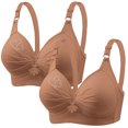 thumbnail image 2 of Bras for Women, 2PCS Womans Printing Gathered Together Large Size Daily Bra Underwear No Rims, 2 of 6