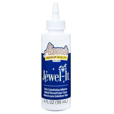 Colle Aleene’s Jewel-It 118 ml – Adhesif transparent pour tissus, strass et sequins, prise rapide avec temps de séchage de 24 heures