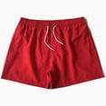 thumbnail image 5 of Plebaso Men's Beach Shorts Lightweight Casual Shorts Solid Color Drawstring Summer Shorts with Pockets, 5 of 5