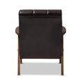thumbnail image 4 of Baxton Studio Masterpieces Fauteuil d'Appoint Capitonné en Similicuir Brun, 4 of 7