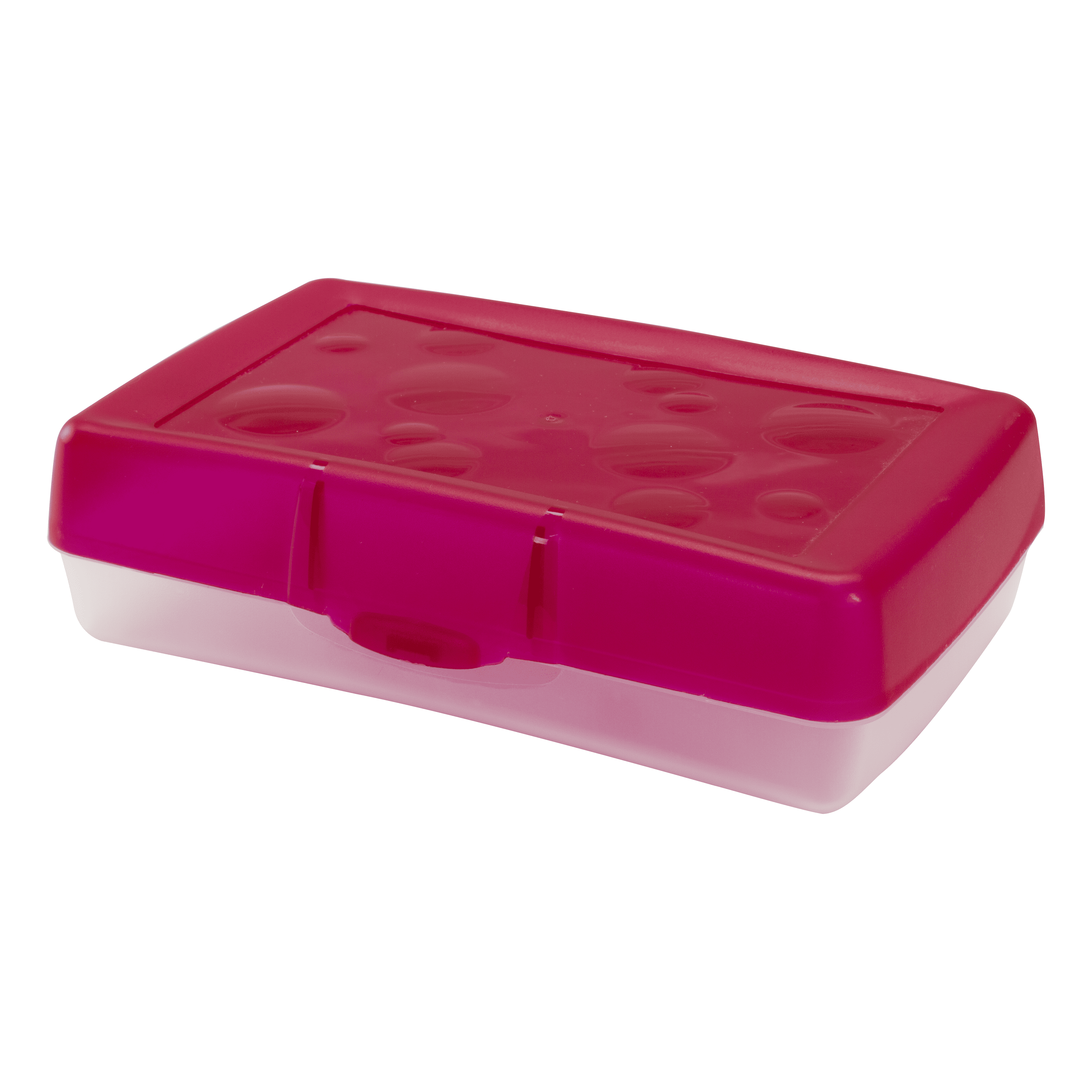 Storex Standard Plastic Pencil Box for Elementary School, 8.4 x 5.6 x 2.5 in, Red, 1 Count