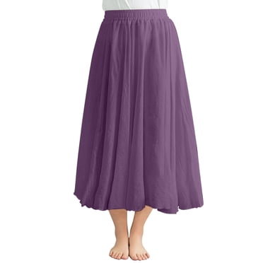 Amzcrzy Jupes pour Femmes Jupe Midi Tendance à Taille Élastique Jupe Décontractée de Couleur Unie Longues Jupes pour Femmes Jupe d'Été Confortable et Fluide