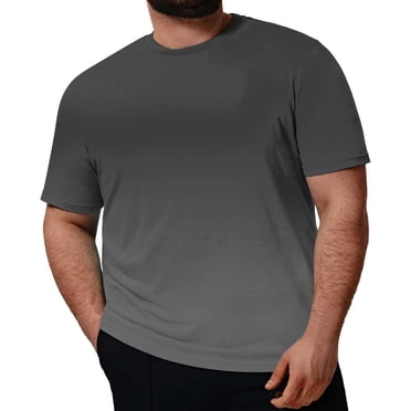 Men's Big and Tall T Shirts, Short Sleeve Graphic Tee with Gradient Print, Casual Summer Polyester Blend Shirt for Outdoor Comfort