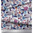 thumbnail image 3 of Soimoi Rayon Fabric Floral,Bird & Animal Cartoon Print Sewing Fabric Yard 56 Inch Wide, 3 of 3