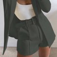 thumbnail image 1 of LOVZFMLL Women's Solid Suit Pant With Pockets Waisted Shorts With Belt Dark Gray S, 1 of 6