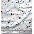 thumbnail image 1 of Soimoi Poly Georgette Fabric Airplane,Guitar Wire & Notes Musical Instrument Print Fabric by The Yard 42 Inch Wide, 1 of 3
