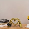 thumbnail image 4 of 1pc, Skull Heart-shaped Hand Resin Statue, Unique Desktop Decoration, Modern Art Decor, Halloween Decor, Gift, 4 of 5