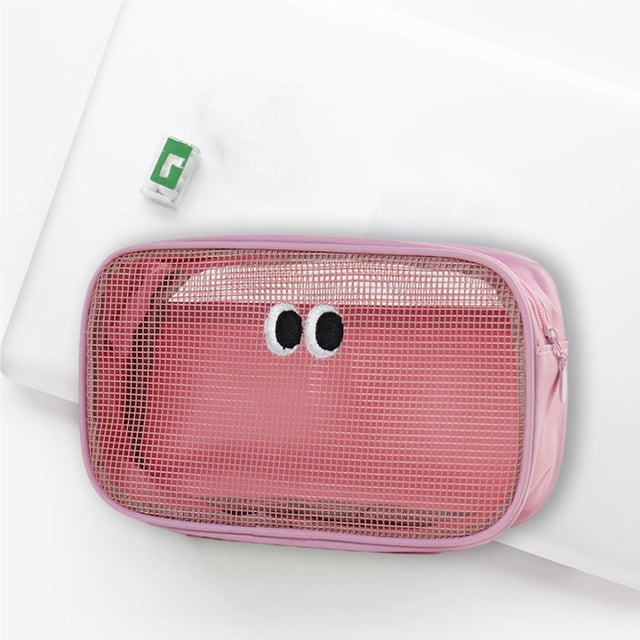 Sac de Lavage en Maille à Grande Capacité avec Grands Yeux Mignons, Organisation Numérique, Sac de Rangement pour Articles Divers