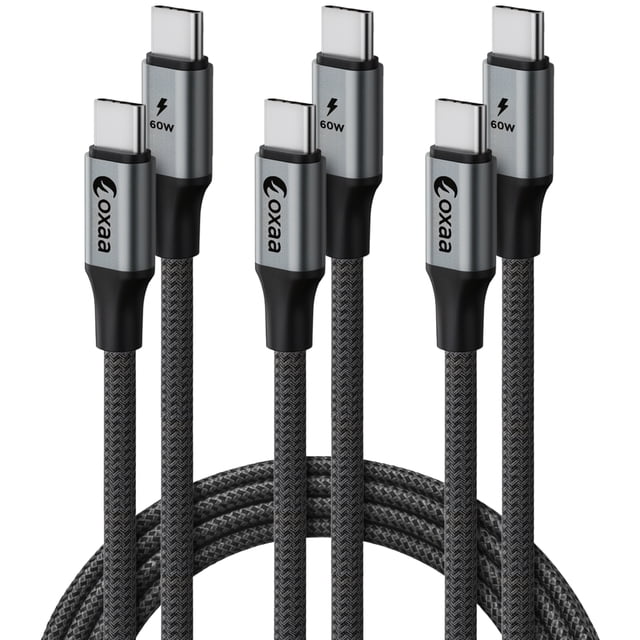 OXAA USB C to USB C Fast Charging Cable 60W, Durable & High-Speed, Compatible with iOS, Android, and Laptops