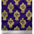 thumbnail image 1 of Soimoi Blue polyester Crepe Fabric Floral Damask Print Fabric by Yard 42 Inch Wide, 1 of 3
