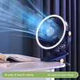 thumbnail image 3 of Blue Mini Clip On Fan With Usb Power For Personal Cooling And Light Function #55198, 3 of 8