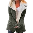 thumbnail image 1 of KIHOUT Spring Winter Warm Coat Women Plus Size Winter Warm Composite Plush Button Lapels Jacket Outwear Coat,Size S-5XL, 1 of 6