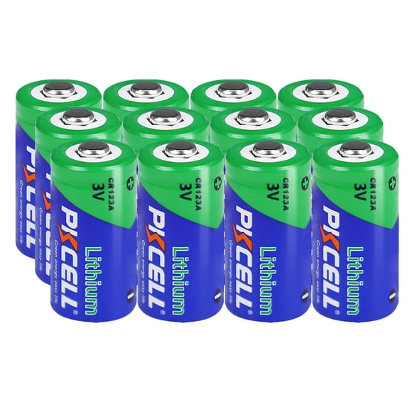 PKCELL 123 High Performance 3V Lithium Battery 12 Pack