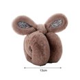 thumbnail image 3 of YAOBAMM Solid Color Earmuffs Women Winter Earmuffs Soft Furry Sequin Rabbit Ear Shape Foldable Warm Covers Adjustable Outdoor Ear Warmers, 3 of 6