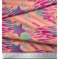 thumbnail image 3 of Soimoi Georgette Viscose Fabric Star & Diagonal Stripe Print Sewing Fabric Yard 42 Inch Wide, 3 of 3