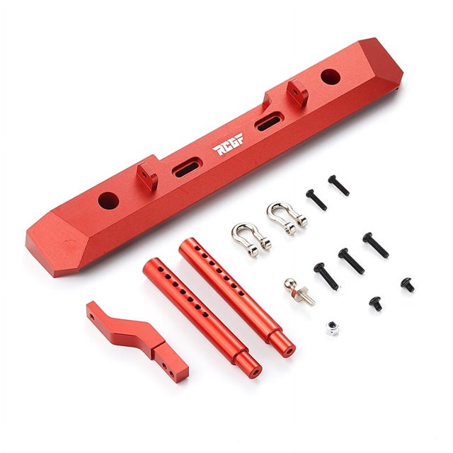ZheElen Aluminum Alloy Durable Rear Bumper For 1/10 GEN8 RC Car Part RC Car Accessories Replacement Parts RC Upgrade Part Red